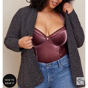 Torrid Boucle Collarless Blazer 2x